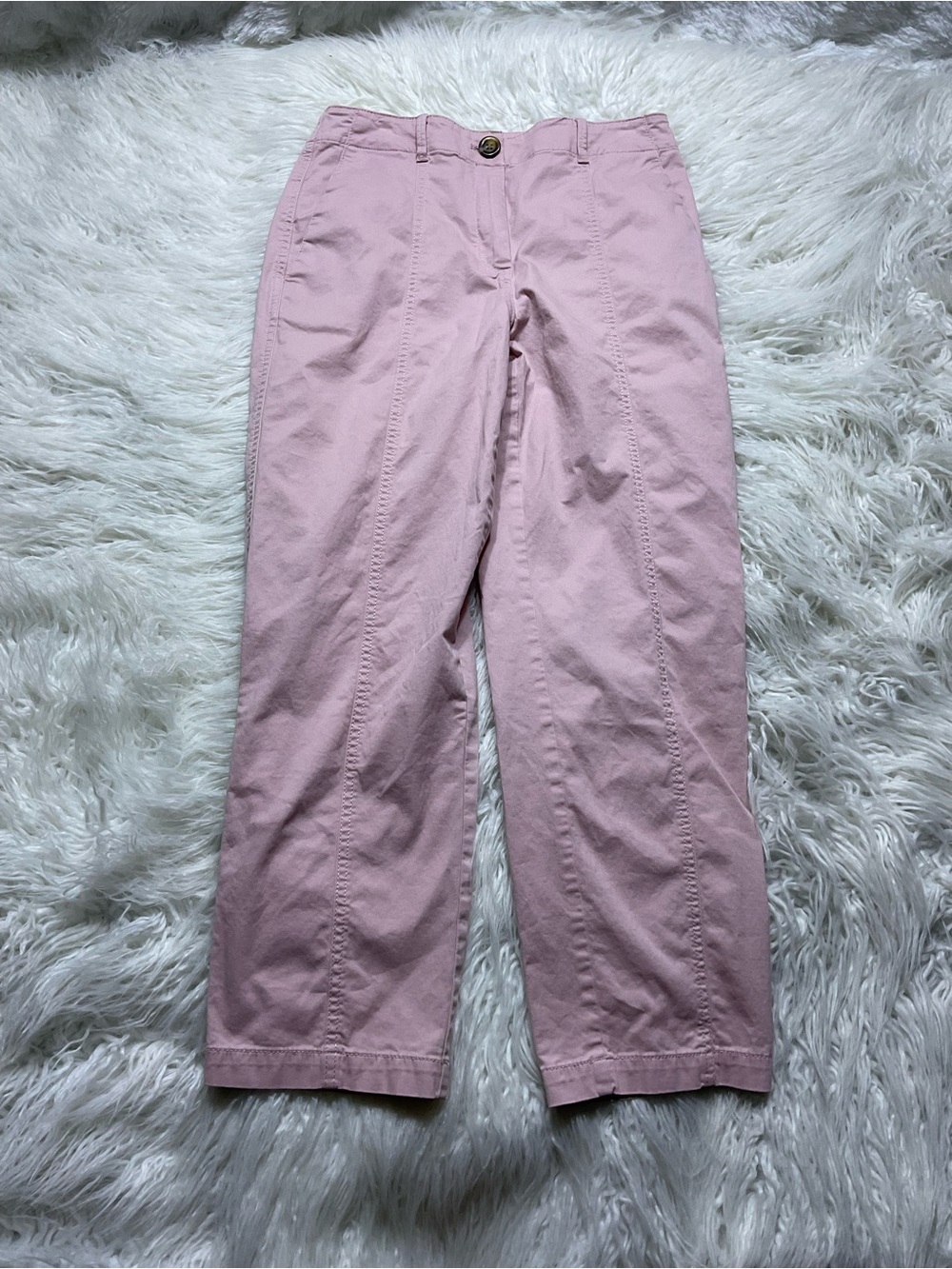 Ann Taylor Weekend Seamed Straight Ankle Pant in Pink
